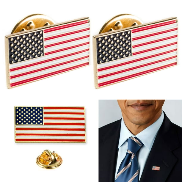 American Flag  Hat Tie Tack Badge Lapel Pin United States Paint Pin Brooch 